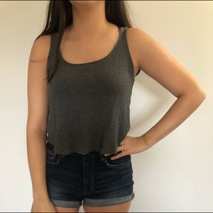Gray crop top
